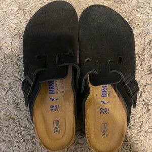 Birkenstock Black Suede Clogs